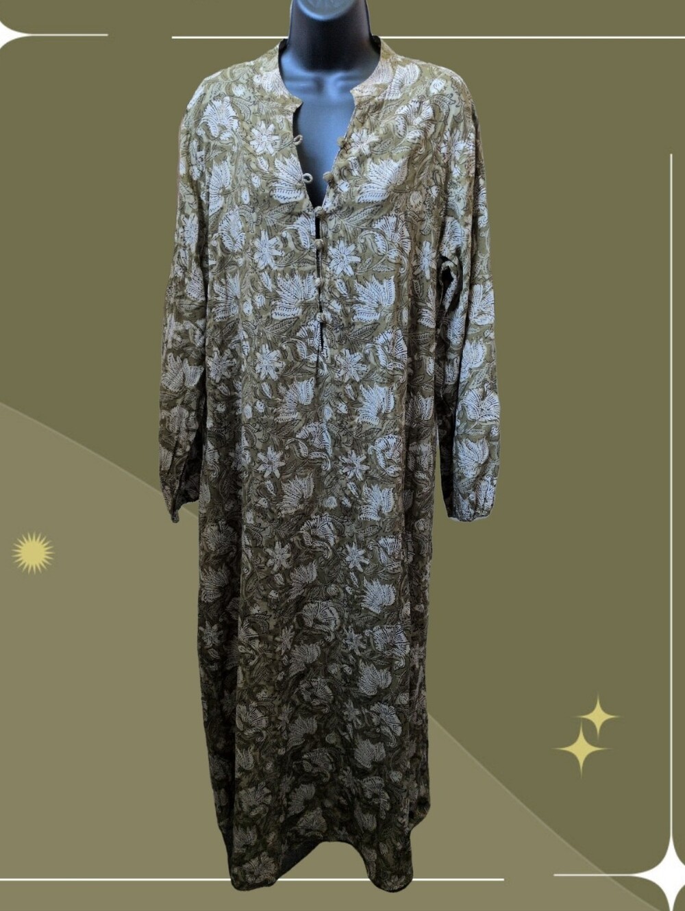 ✨ Naked Generation Bohemian Cotton Paisley Maxi Dress Size M/L